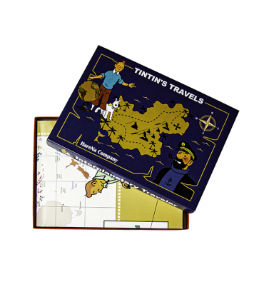 نقشه سفرهای تن تن (با جعبه)